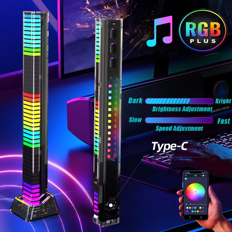 Gaming Accessories Lights - LEDスタジオアンビエントライト,サウンドコントロール,スマートアプリ,音楽,デスクトップ装飾