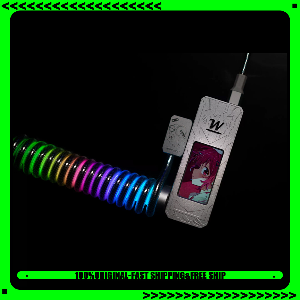Gaming Accessories To Gift - Winshop 磁気キーボード コイル状ネオンケーブル 8K RGB 3