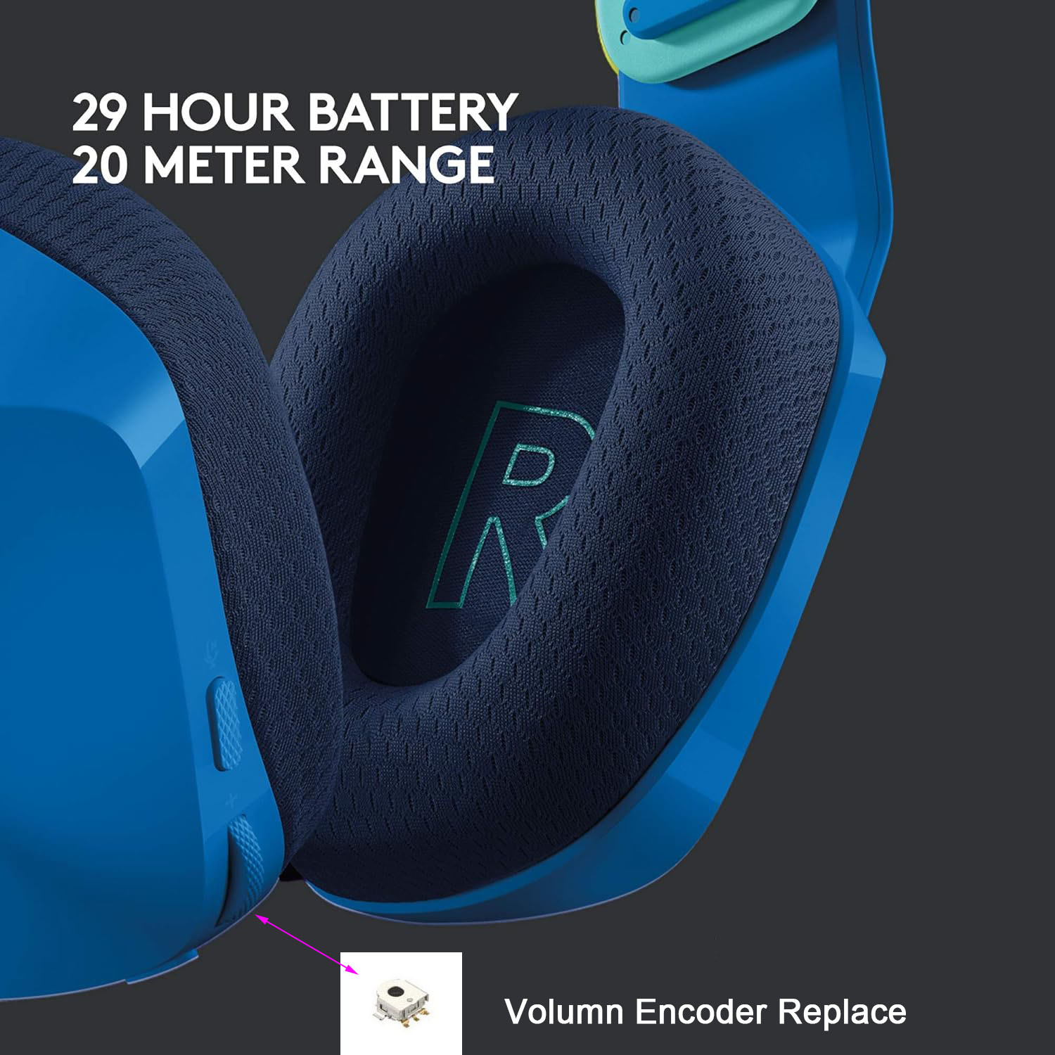 Gaming Accessories Logitech - Logitech G733/G335/G535 ゲーミング ヘッドセット ボリューム コントロール