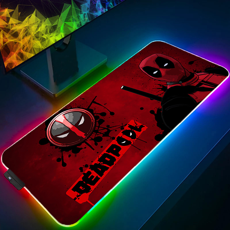 Gaming Accessories Lights - LED マウスパッドゲーミングバックライトロックエッジアニメアクセサリー RGB マウスパッドゲーマー PC コンプリートコンピュータ