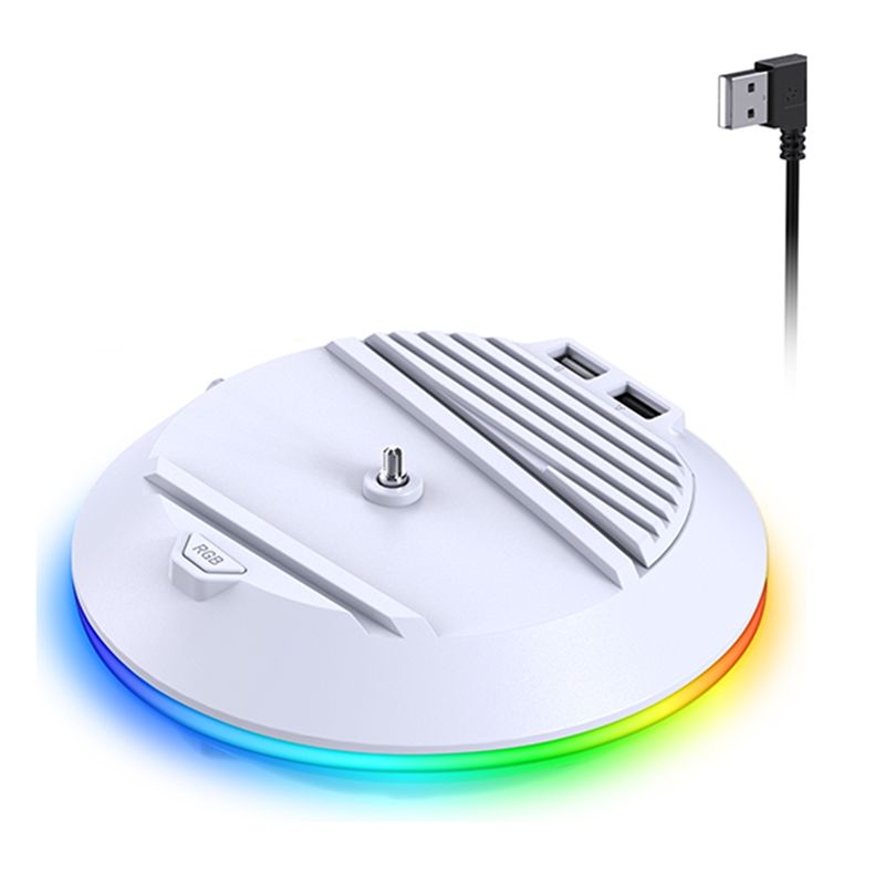 Gaming Accessories Lights - AED7-PS5スリム/PS5プロコンソール用RGBライト付き垂直スタンド滑り止めベースブラケットホルダーブラケットゲームアクセサリー