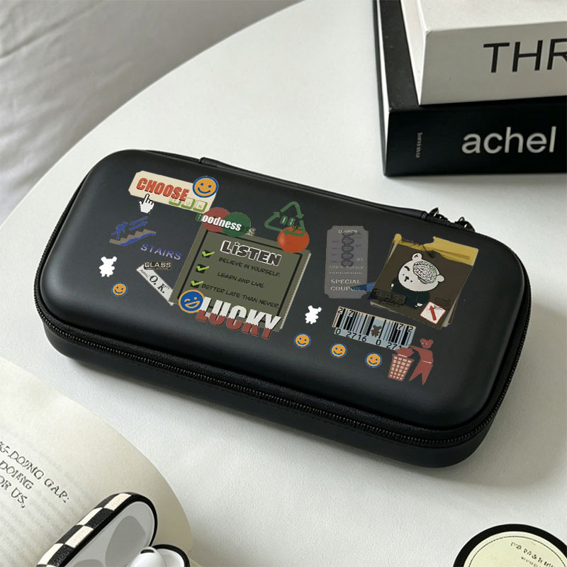 Gaming Accessories Bag - マカロンカラーハード収納バッグ メッシュポケット付き ニンテンドースイッチライト/OLED用 ポータブルトラベルゲームアクセサリー収納バッグ