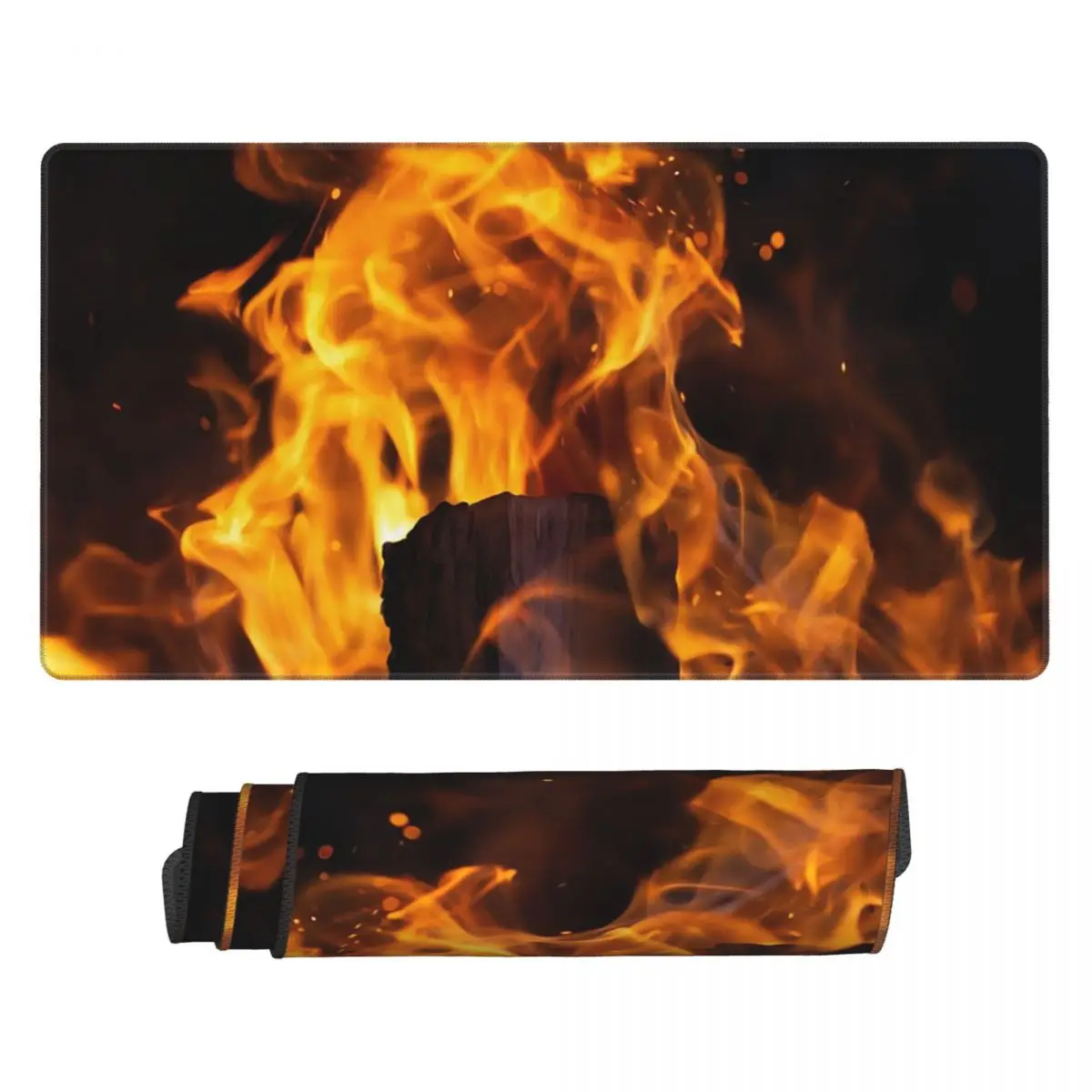 Gaming Accessories For Free Fire - 大型マウスパッド 火の炎と火花が舞う ゲーマー向けPCラップトップマット キーボードカーペット コンピューターゲーム オフィスアクセサリー