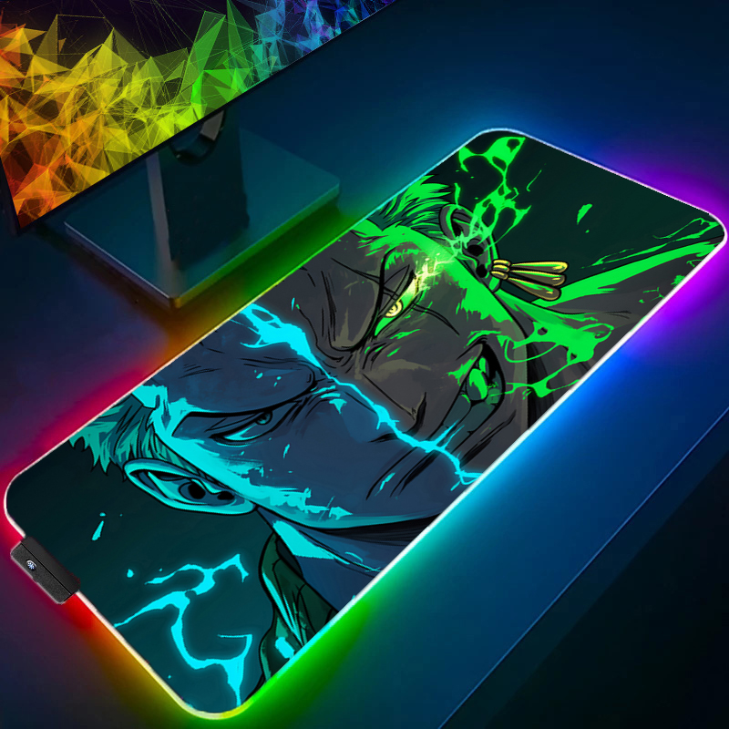 Gaming Accessories Lights - ワンピースゾロマウスパッド RGB ゲームアクセサリー Gabinete ゲーマー PC