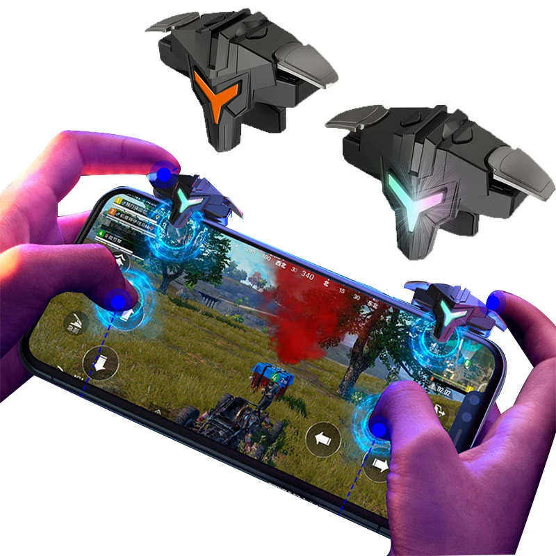 Gaming Accessories For Free Fire - A1モバイルゲームトリガー PUBGスマホゲームコントローラーゲームパッドジョイスティック照準射撃トリガー PUBGモバイルフォン用4フィンガー