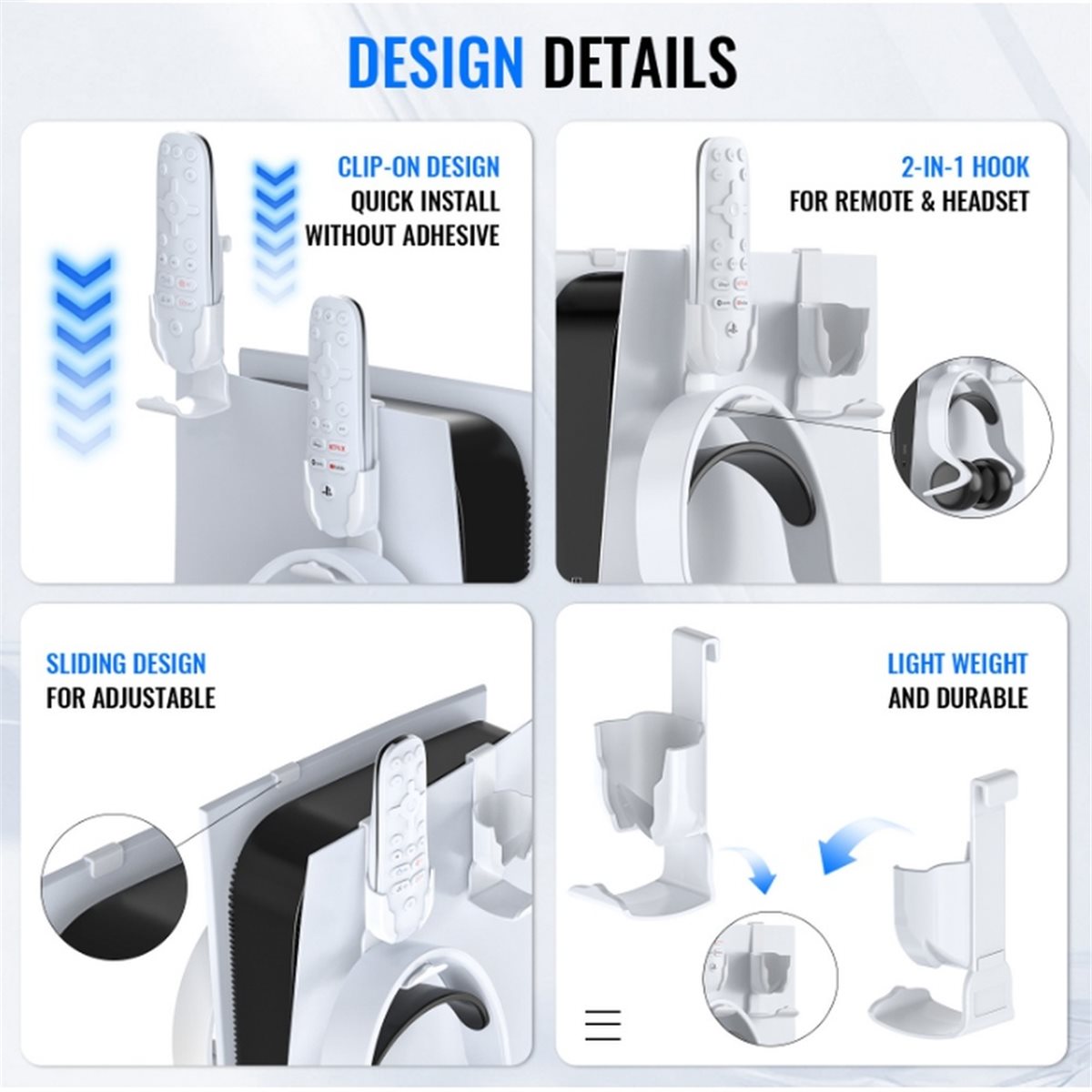 Gaming Accessories Manufacturers - PHONE&GEAR アクセサリー用ヘッドフォンスタンドマウント PS 5 コンソール用滑り止めゲーミングヘッドセットハンガーホルダーヘッドフォンフック
