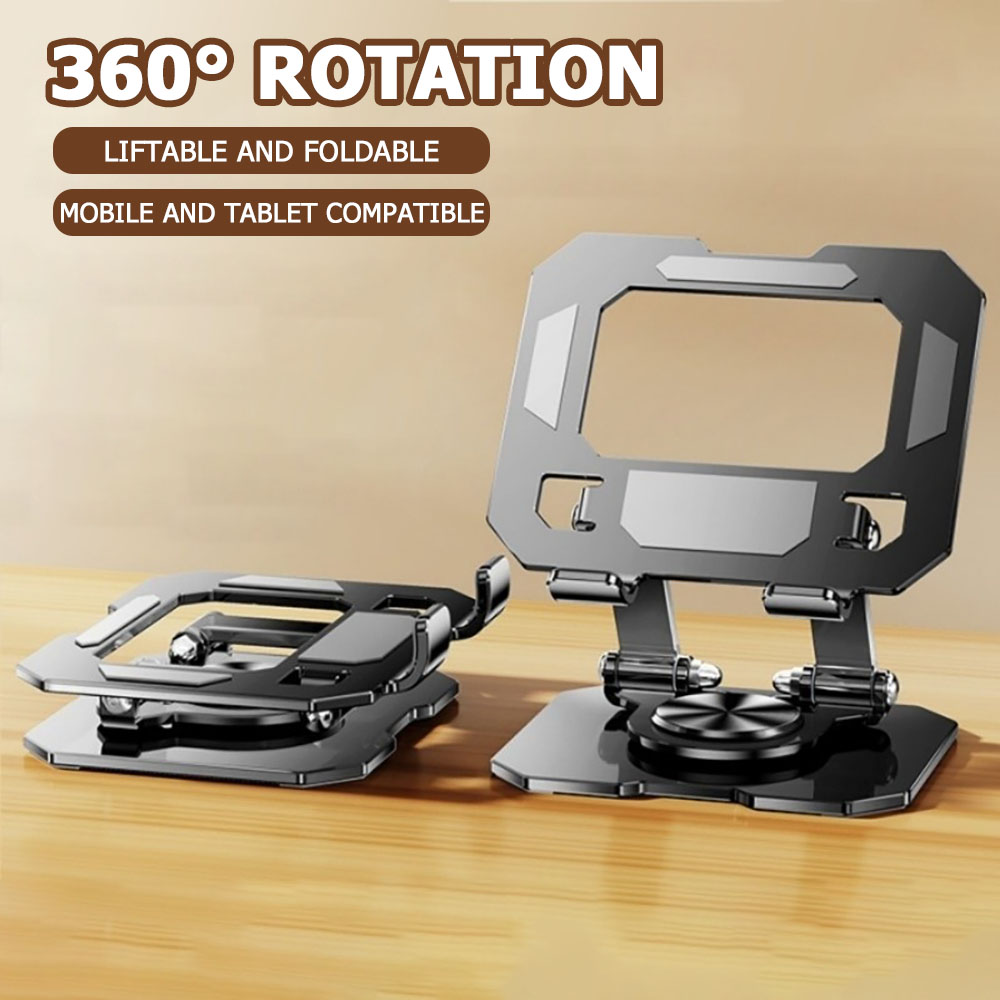 Gaming Accessories Tablet - 360度回転タブレット電話スタンド調節可能なデスクホルダー折りたたみ式昇降式デスクトップキックスタンド滑り止め大型スクリーンタブレット対応