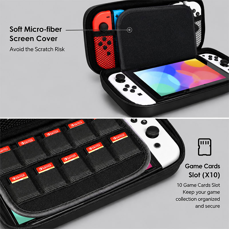 マカロンカラーハード収納バッグ メッシュポケット付き ニンテ - Gaming Accessories Bag のレビューと価格