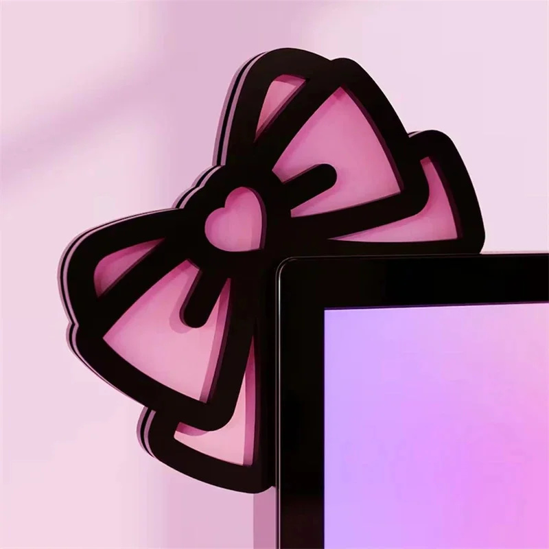 かわいいピンクのアクリル製リボンモニターデコレーション、蝶結 - Gaming Accessories To Gift のレビューと価格