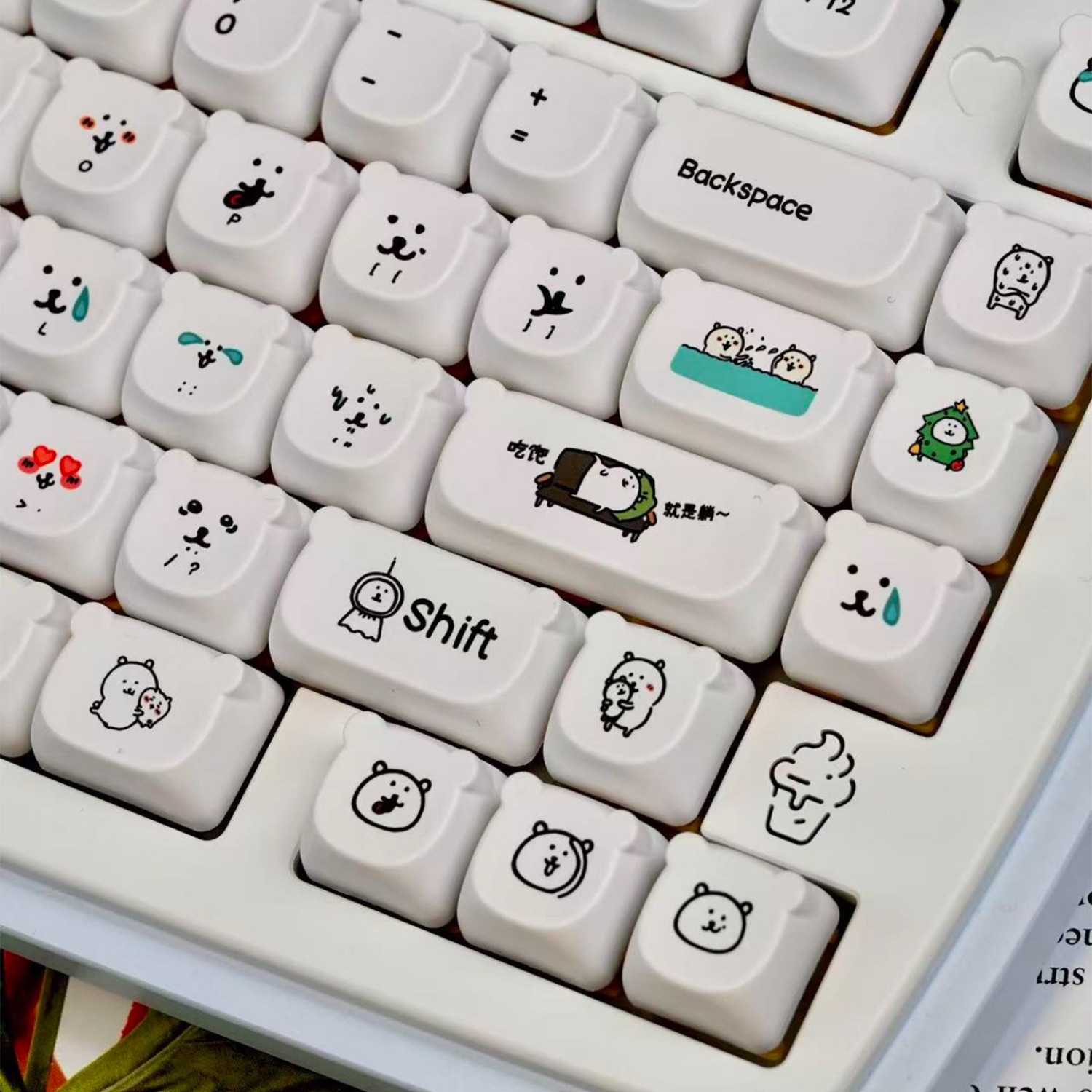かわいい漫画風ジョークベアPBTキーキャップEAO高さ耐摩耗 - Gaming Accessories Kawaii のレビューと価格