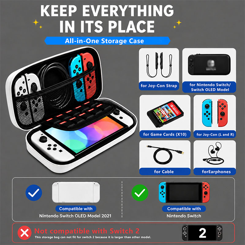 Nintendo Switch Lite/OLED用ポータブ - Gaming Accessories Bag のレビューと価格