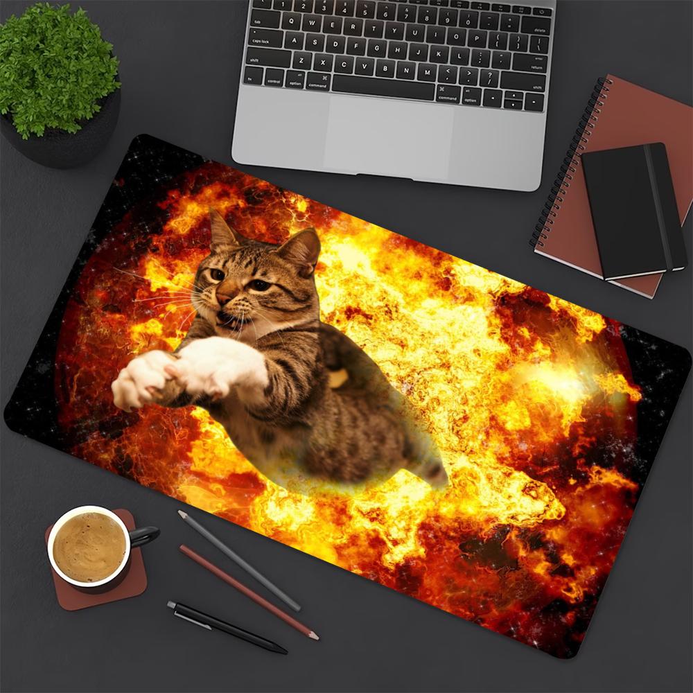 ロケットキャット拡張ゲーミングマウスパッド、滑り止めデスク表 - Gaming Accessories For Free Fire のレビューと価格
